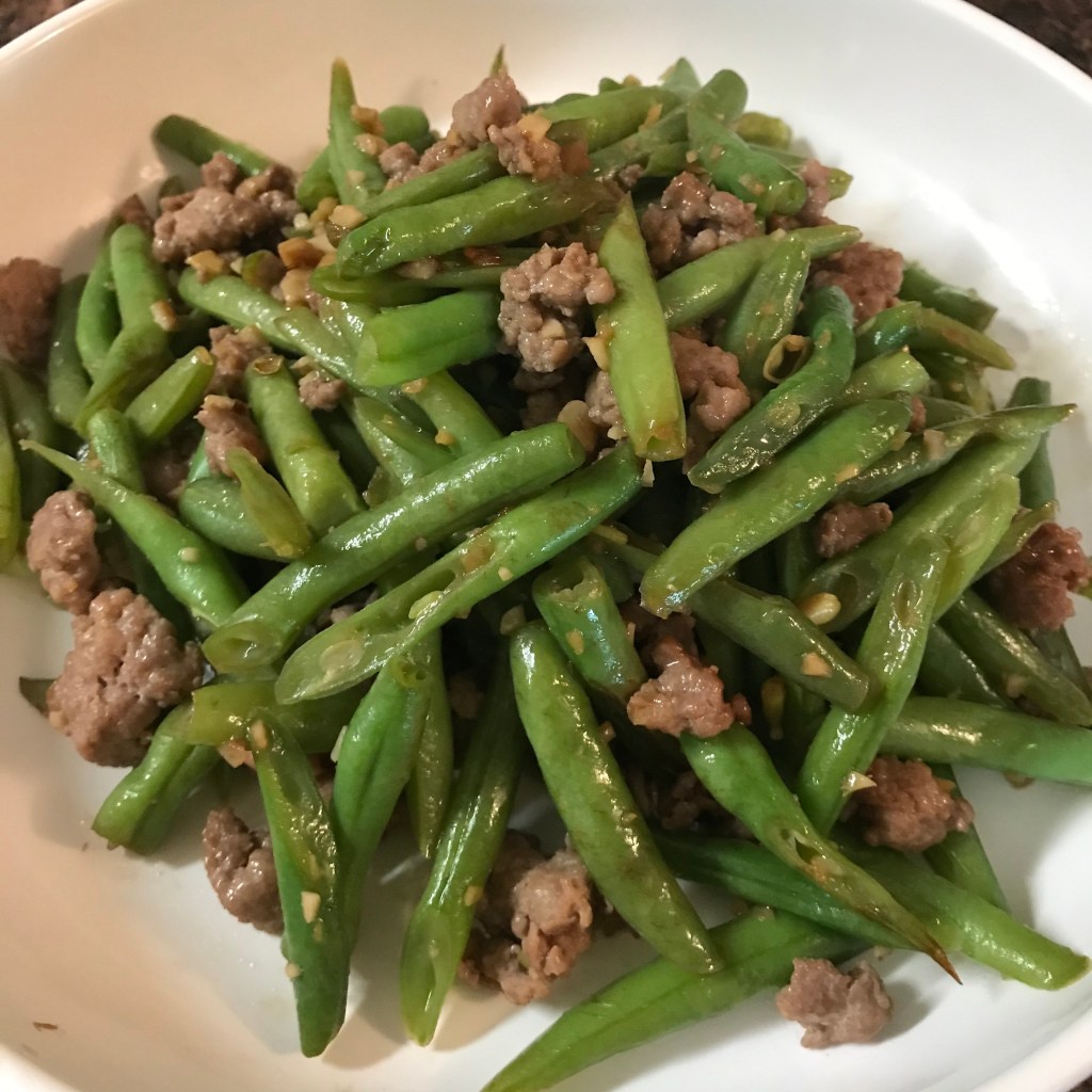 肉末長青豆 Stir Fry Green Beans with Minced Pork